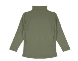 96 Pieces Girls Turtle Neck Shirts Assorted Sizes S/m And L/xl In Army Green - Girls Sweatshirts