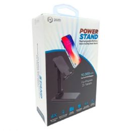 12 pieces Pom Gear Power Stand 10000 Mah Powerbank With Folding Phone & Tablet Stand In Black - Chargers & Adapters