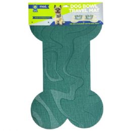 12 pieces of Mod Dog 24"x16" Bone Shaped Feeding Mat In Green