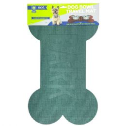 12 pieces of Mod Dog 24"x16" Bone Shaped Feeding Mat In Green With Bark Design