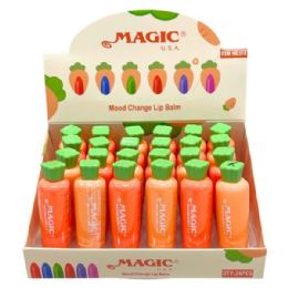 48 pieces Magic Usa Carrot Mood Changing Lip Balm In Countertop Display - Lip Gloss