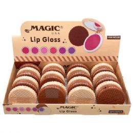 48 pieces Magic Usa Cookie Jar Lip Gloss Comapct With Mirror In Countertop Display - Lip Gloss