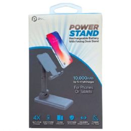12 pieces Pom Gear Power Stand 10000 Mah Powerbank With Folding Phone & Tablet Stand In Gun Metal - Chargers & Adapters