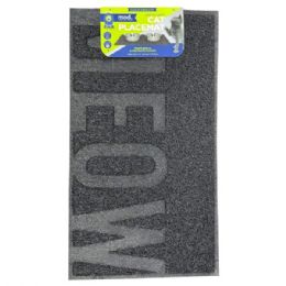 12 pieces of Mod Dog 24"x16" Rectangular Black Feeding Mat With Meow Design