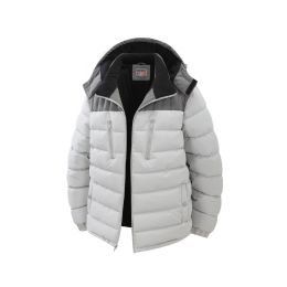 12 of Mens Fashion Padded Bubble Jacket Assorted Sizes S-Xl Gray