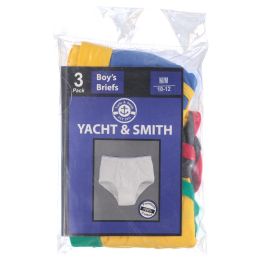 36 Pieces Yacht And Smith Boys Cotton Underwear Briefs In Assorted Colors, Size Medium - Boys Underwear