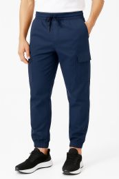 Mens Cotton Fleece Cargo Joggers In Navy Assorted Sizes S-xl