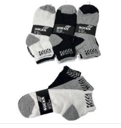 36 Pieces of 3pr Men's Anklets 10-13 [sport] Blk/gry/white