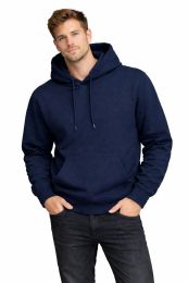 24 Pieces of Men's Cotton Fleece Pullover Hooded Sweat Shirt Navy Assorted Sizes M- 2xl