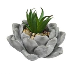 12 pieces Lotus Shaped Faux Succulent Planter With Decorative Pebbles - Garden Planters and Pots