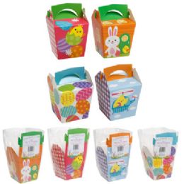 24 pieces of Easter Take Out Boxes 4pk Printed 4sq In Opening Pblabel