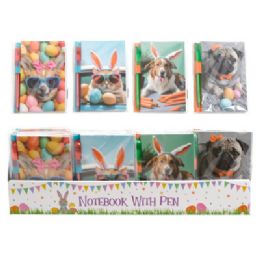 24 pieces of Notebook Easter Pets 4ast 3.75x5.9in W/pen/24pc Pdq 80 Ruled Sheets Pb/label