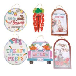 24 pieces of Easter Hanging Decor 6ast Mdf/comply Label