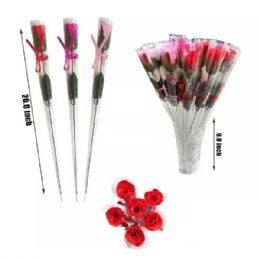 48 Pieces 20 Inch Rose In Vase - Valentine Decorations