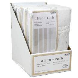 4 Pieces Ruffled Fabric Shower Curtain - Shower Curtain