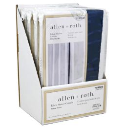 4 Pieces Navy Border Fabric Shower Curtain - Shower Curtain