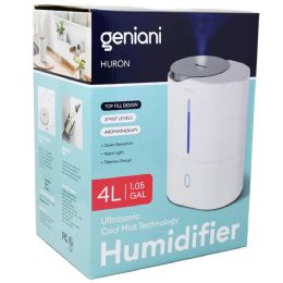 6 Pieces of White Ultrasonic Cool Mist Humidifier For Bedroom, Large Rooms, Home - Easy Fill & Clean Humidifier W/auto ShuT-Off, 40h Runtime - Geniani