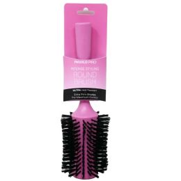 48 Pieces Large Hot Pink Round Brush Swissco - Hair Accessories