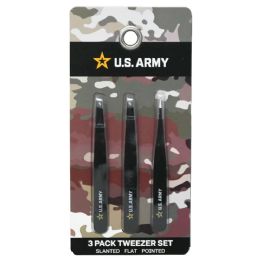 Wholesale Footwear 3pc Us Army Blk Tweezer Set