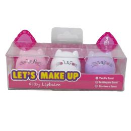 Wholesale Footwear 3pc Kitty Lip Balm