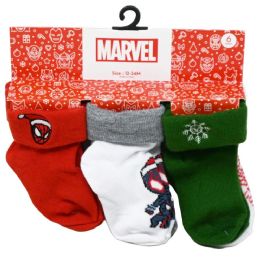 60 of 6pk 12-24m Spiderman Web Crawler Turn Cuff Socks