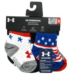 60 of 6pk 0-6m Boys Stars & Stripes Essentials Qtr Socks