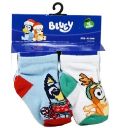 60 of 10pk 12-24m Boys Bluey Xmas Joy Qrt Socks
