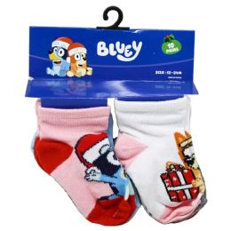 60 of 10pk 12-24m Bluey Xmas Joy Qrt Socks