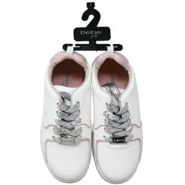 Wholesale Footwear Girls Blush Court Low Top Sneaker Wpiecing & Emboss Script Bebe 6-Asst Size