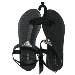 Wholesale Footwear Bebe Black Womens Pcu Wriangle Logo Plate 4-Asst Size