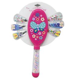 72 Pieces 7pc Brush Set Pink Oval - Hair Accessories