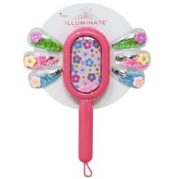 72 Pieces 7pc Brush Set Pink - Hair Accessories