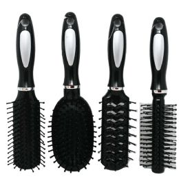 72 Pieces 4 Asst Travel Brush Black - Hair Accessories