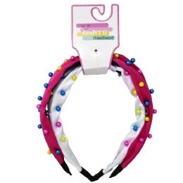 24 Pieces 2pc Bead Headbands Set Knotted Confett - Hair Accessories