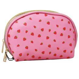40 Pieces Strawberry Print Dbl Zipper Cosmetic Bag - Cosmetic Cases