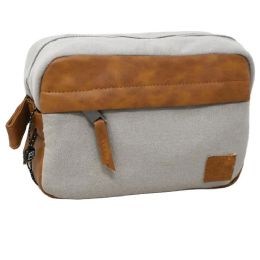 30 Wholesale SMALL GRAY/BRN MEN TOILETRY BAG AVALANCHE
