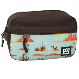 30 Wholesale SMALL BROWN/PRINT MEN TOILETRY BAG AVALANCHE