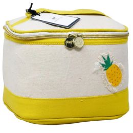 18 Wholesale Natural/yellow Pineapple Applique Train Case Dabney Lee