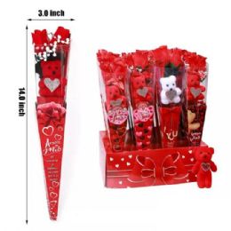 24 Wholesale Rose & Bear Gift Set