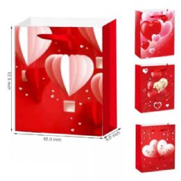 72 Pieces Valentine's 13x10 Gift Bags Heart Balloons - Valentine Gift Bag's