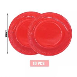 72 Packs 10pc 7 Inch Red Plates - Valentine Decorations