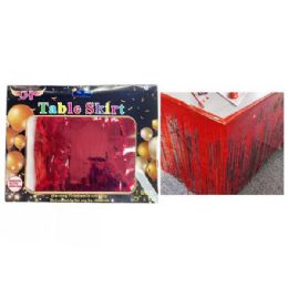 72 Pieces 29x108 Red Foil Table Skirt - Valentine Decorations