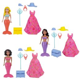 2 pieces of 7" WinD-Up Mermaid Dress Up Playset