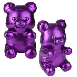 8 pieces 16" Metallic Purple Yummy Bear Pillow - Plush Toys
