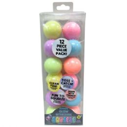 12 pieces of Expressions 12 Count Glow In The Dark Squeeze Ball Fidget Toys