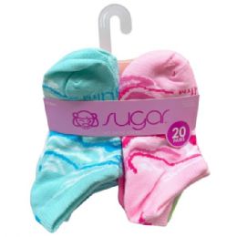 8 pieces 20 Pack Sugar No Show Big Girls Socks Size 5 - 6.5 - Girls Ankle Sock