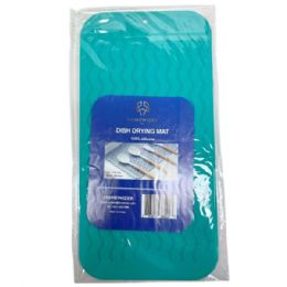 20 pieces Dish Drying Mat 100% Silicone 12" X 6" In Cream Green - Dish Drying Racks