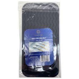 20 pieces Dish Drying Mat 100% Silicone 12" X 6" In Black Color - Dish Drying Racks