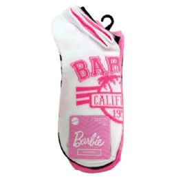 12 pieces 5 Pack Barbie No Show Checkered Ladies Socks In Assorted Designs - Girls Ankle Sock