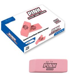 12 Pieces Pink Bevel Eraser (12/box) - Erasers